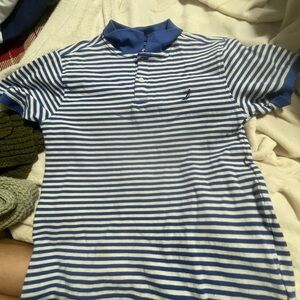 Nautica Classic Blue and White Polo